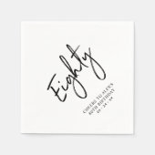 大人80歳モダン誕生日パーティーへの応援 スタンダードカクテルナプキン (正面)