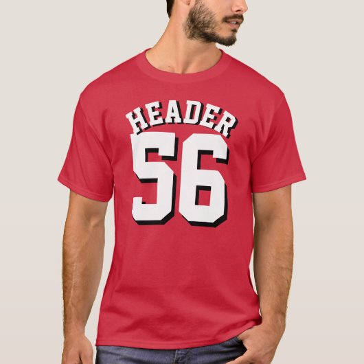 大人|のスポーツのジャージーの基本的で赤く及び白いデザイン Tシャツ (正面)