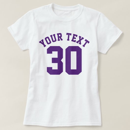 大人|のスポーツのジャージーの白く及び暗い紫色のデザイン Tシャツ (デザイン正面)