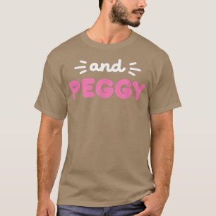 大人・気のためのペギーかわいいピンク&ホワイトスタイル Tシャツ