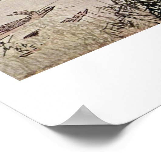 大仁による川での生活 ポスター (角)