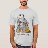 大仏の新年中国のを笑う Tシャツ (正面)