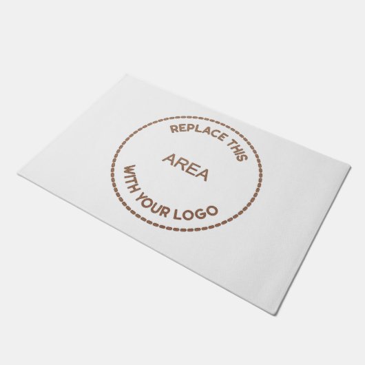 大企業ロゴ会社のホワイトオフィス ドアマット (アングル)