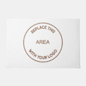 大企業ロゴ会社のホワイトオフィス ドアマット (正面)