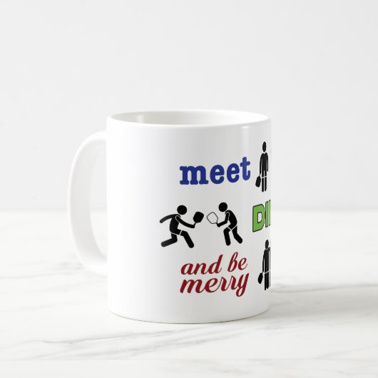 "大会、Dink、Pickleballのメリーな"はマグであり コーヒーマグカップ (正面左)