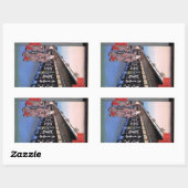 大伝馬町に木綿製品が並ぶ店(大てんま町木綿店) 長方形シール (シート)