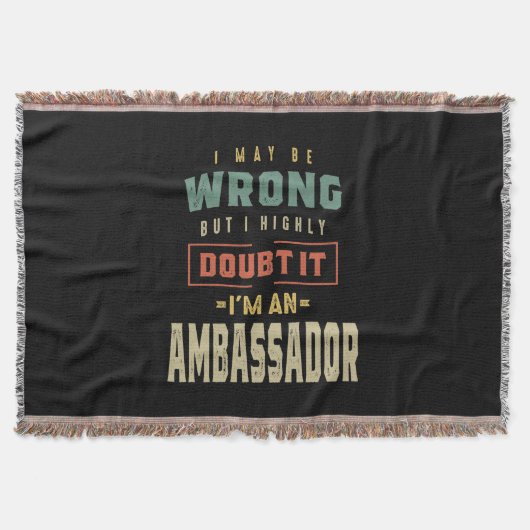 大使の役職ギフト スローブランケット (正面)