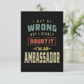 大使の役職ギフト 出欠カード (スタンド正面)