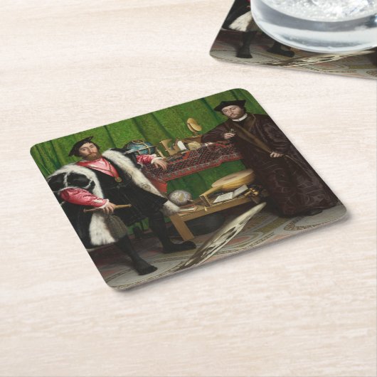 大使の若い者ホルベイン スクエアペーパーコースター (アングル)