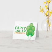 大使バースデー・カード(緑)のようなパーティー カード (黄色い花)