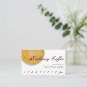 大使館のコーヒー飲み物のロイヤリティ/パンチカード ロイヤリティカード (スタンド正面)