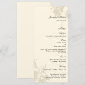 大使館フローラベージュ色結婚Creme's Menu Card メニュー (正面/裏面)