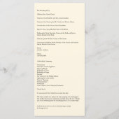 大使館ベージュ色クレメフローラ結婚式 プログラムカード プログラム (裏面)