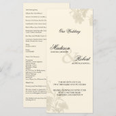大使館ベージュ色クレメフローラ結婚式 プログラムカード プログラム (正面/裏面)