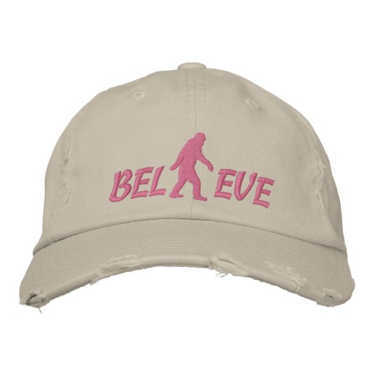 大信じ大なビッグフットのロゴ 刺繍入りキャップ (正面)