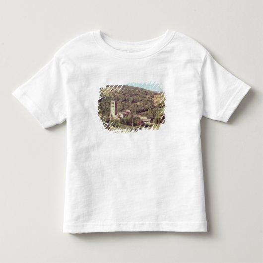 大修道院および教会の塔の眺め トドラーTシャツ (正面)