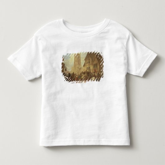 大修道院およびKが付いているCirencesterの市場、 トドラーTシャツ (正面)