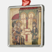 大修道院長のジョンの提供の原稿ベネディクト メタルオーナメント (左)