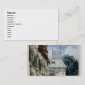 大修道院St Amand、ルーアン(w/c、bodycolourおよび鉛筆 名刺 (正面/裏面)