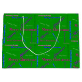 大光沢グリーンクリスマス抱き枕 ラージペーパーバッグ (正面)