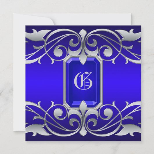 大公妃ブルージェル シルバースクロール 招待状 (正面)