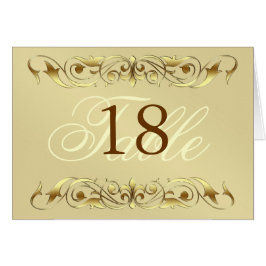 大公妃金ゴールドの金属スクロールテーブルカード