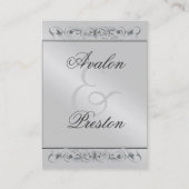 大公妃銀製スクロールのゲスト情報カード 名刺 (裏面)