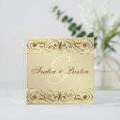 大公爵ゴールドメタルスクロール招待状 招待状 (スタンド正面)