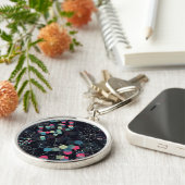 大六角丸パターン（の模様が）あるキーチェーン キーホルダー (側面)