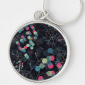 大六角丸パターン（の模様が）あるキーチェーン キーホルダー (正面)
