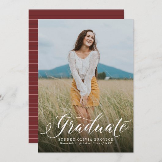 大写真卒業発表 案内状 (正面/裏面)