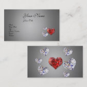 大切でエレガントなダイヤモンドのハート 名刺 (正面/裏面)