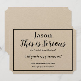 大切なお願い　これは冗談ではない　名誉な選択肢 招待状