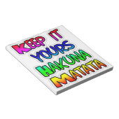 大切なものはあなたのもの ハクナ・マタタ アートプリント ノートパッド (アングル)