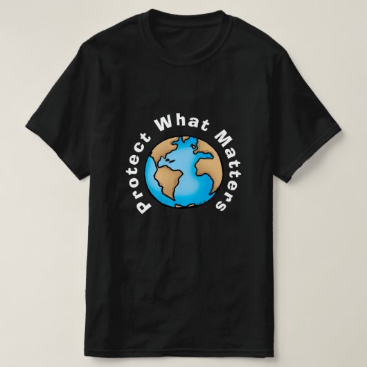 大切なものを守るエコロジーアースデザイン Tシャツ (デザイン正面)