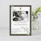 大切なアクアチェリーブロッサム洗礼招待状 招待状 (スタンド正面)