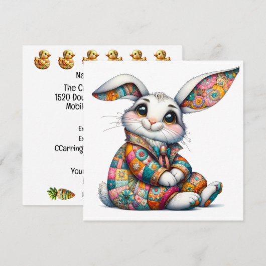 大切なイースターバニー テーマの招待状 招待状 (正面/裏面)