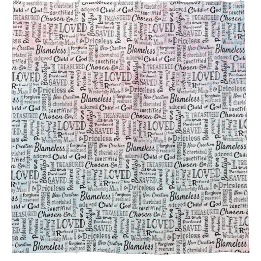 大切なキリスト教の肯定言集 シャワーカーテン (正面)