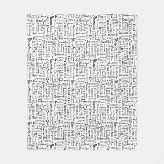 大切なキリスト教の肯定言集 フリースブランケット (正面)