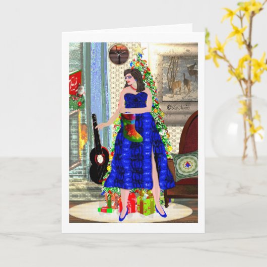 大切なクリスマスリーマリーのクリエイティブデザイン カード (黄色い花)