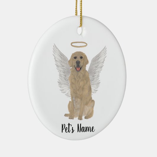 大切なゴールデンレトリバーのためのオーダーメイド追悼記念 セラミックオーナメント (右)