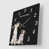 大切なジャックラッセルテリアの子犬の柱時計 スクエア壁時計 (傾斜)