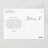 大切なスクリプト写真 卒業お礼 ポストカード (裏面)