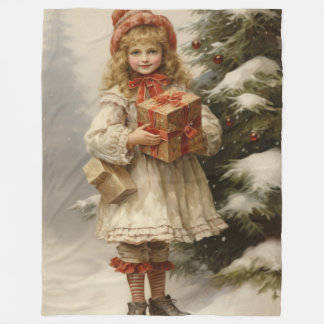 大切なチャームクリスマスブランケット フリースブランケット