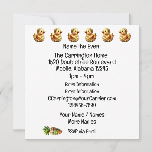 大切なノームのイースター テーマの招待状 招待状 (裏面)