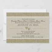 大切なハートと麻の結婚式 招待状 (正面)