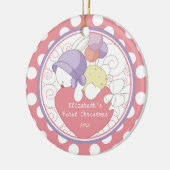 大切なバニーのベビーの初めてのクリスマスのオーナメント セラミックオーナメント (左)
