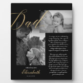 大切なパパへ | ゴールドパパスクリプト結婚式メッセージ写真 フォトプラーク (正面)
