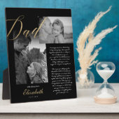 大切なパパへ | ゴールドパパスクリプト結婚式メッセージ写真 フォトプラーク (側面)