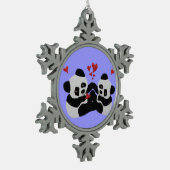 大切なパンダのクリスマスのオーナメント スノーフレークピューターオーナメント (左)